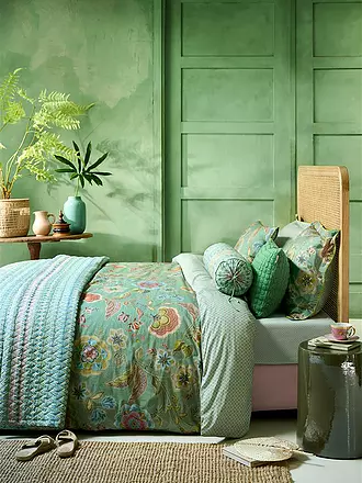 PIP STUDIO | Ropa de cama de percal MATATA 70x90cm / 140x200cm Verde | 